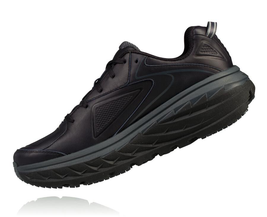 Hoka One One Running Shoes Mens Black - Bondi Leather - 70182RKHE